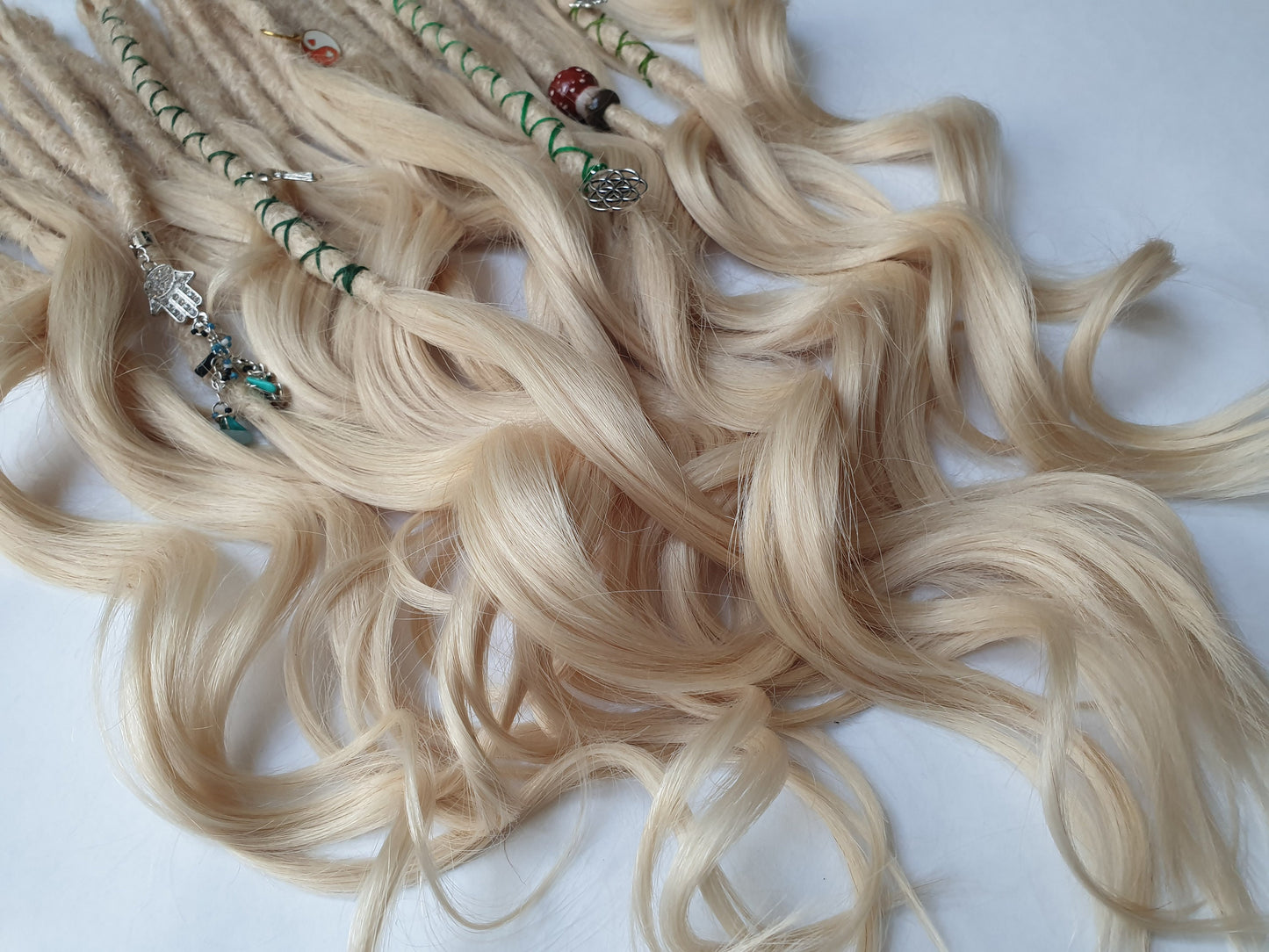 SHED RESISTANT 100% Human Hair Hybrid Locks extra volume luxe goddess ends - made to order SE Single ended dreads - Dreadlock extensions