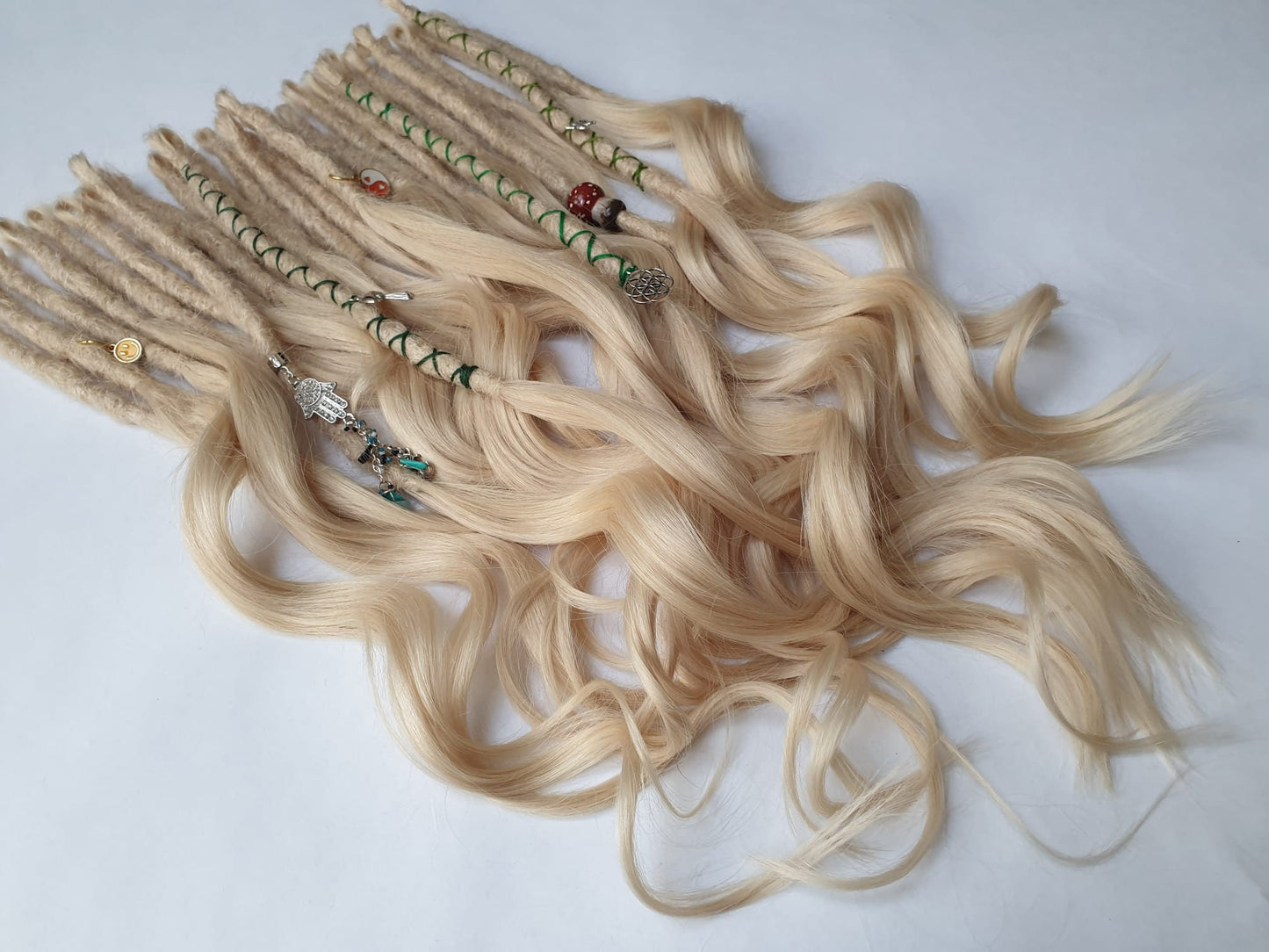 SHED RESISTANT 100% Human Hair Hybrid Locks extra volume luxe goddess ends - made to order SE Single ended dreads - Dreadlock extensions