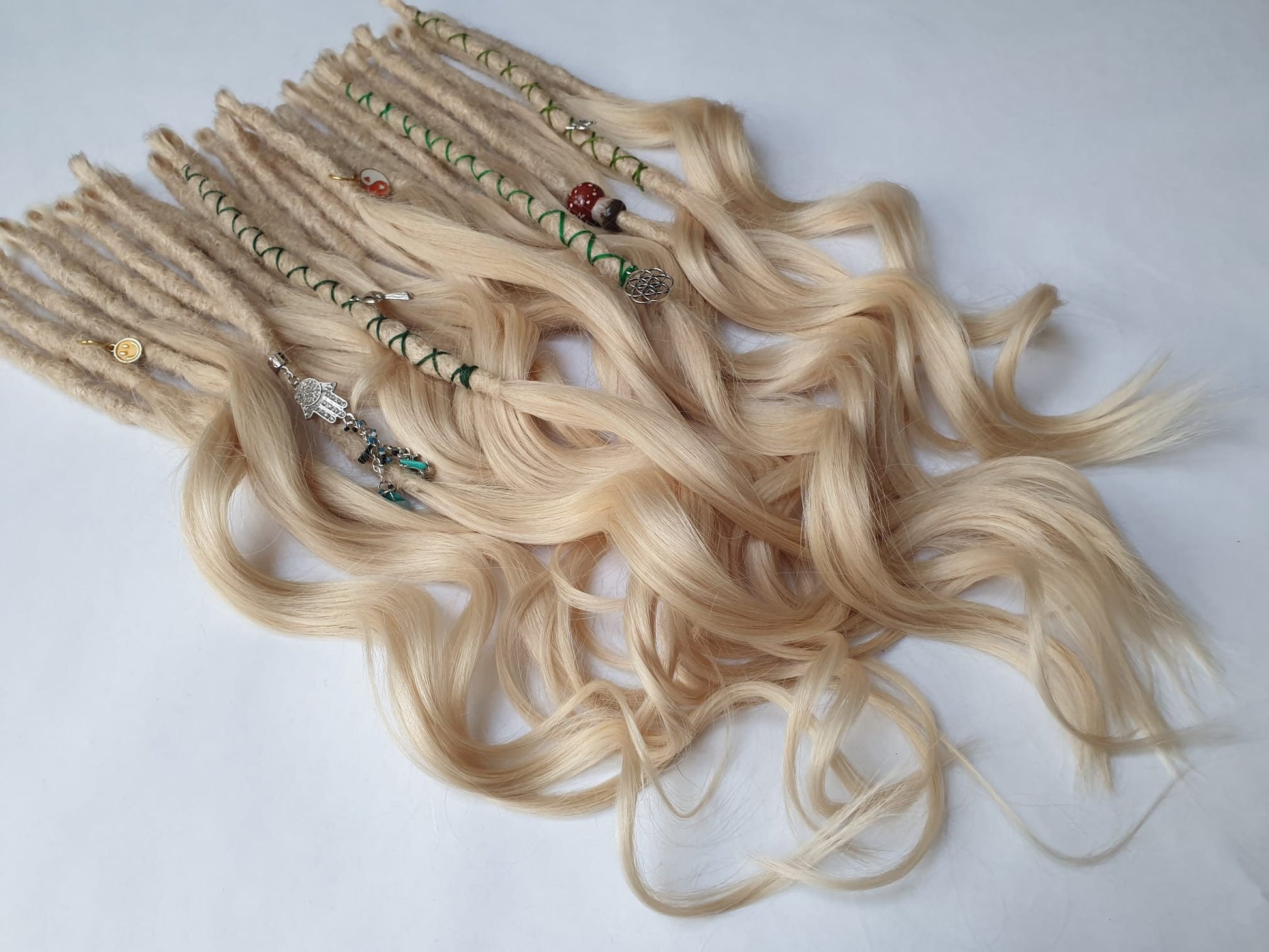 SHED RESISTANT 100% Human Hair Hybrid Locks extra volume luxe goddess ends - made to order SE Single ended dreads - Dreadlock extensions