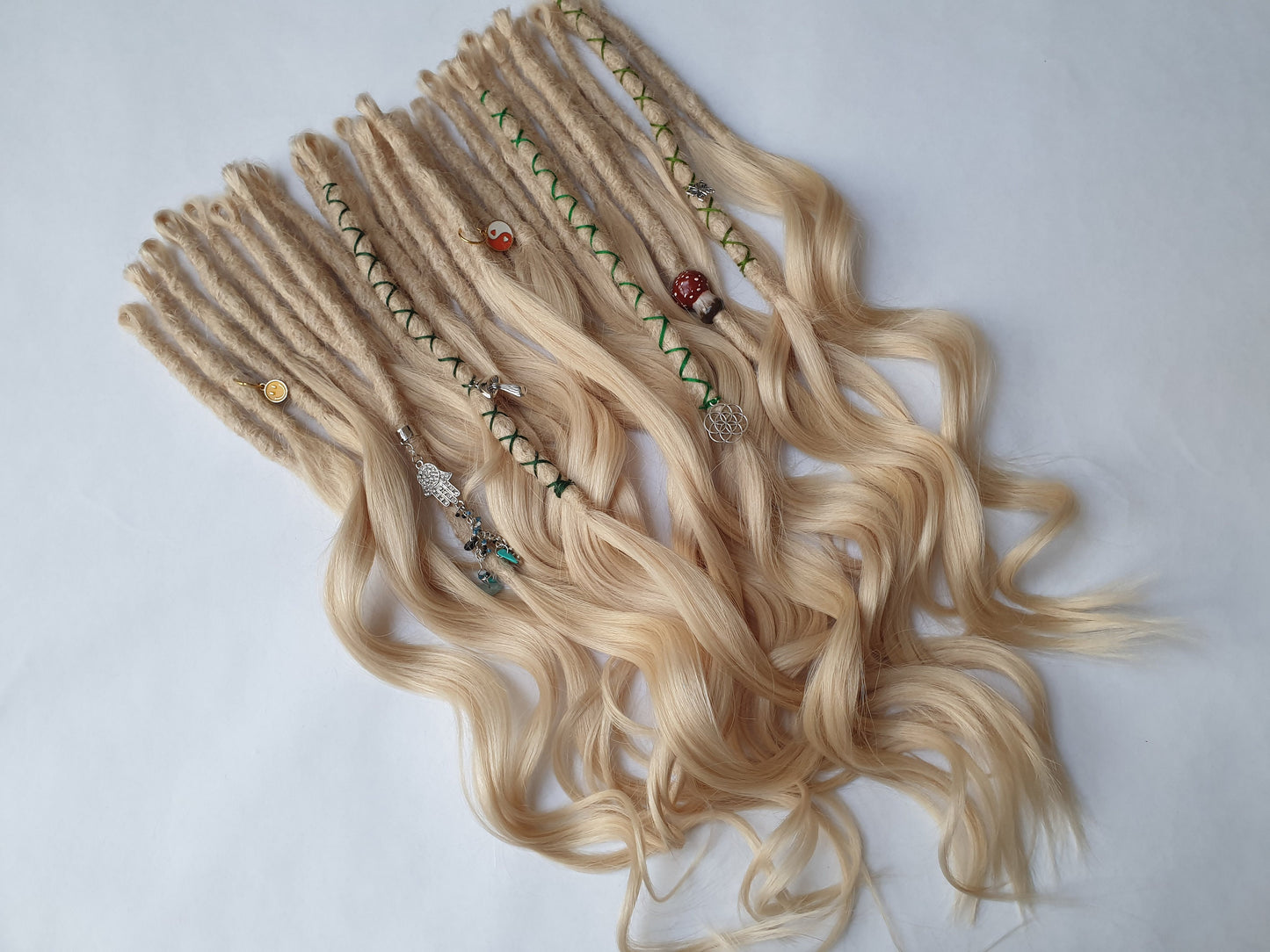 SHED RESISTANT 100% Human Hair Hybrid Locks extra volume luxe goddess ends - made to order SE Single ended dreads - Dreadlock extensions