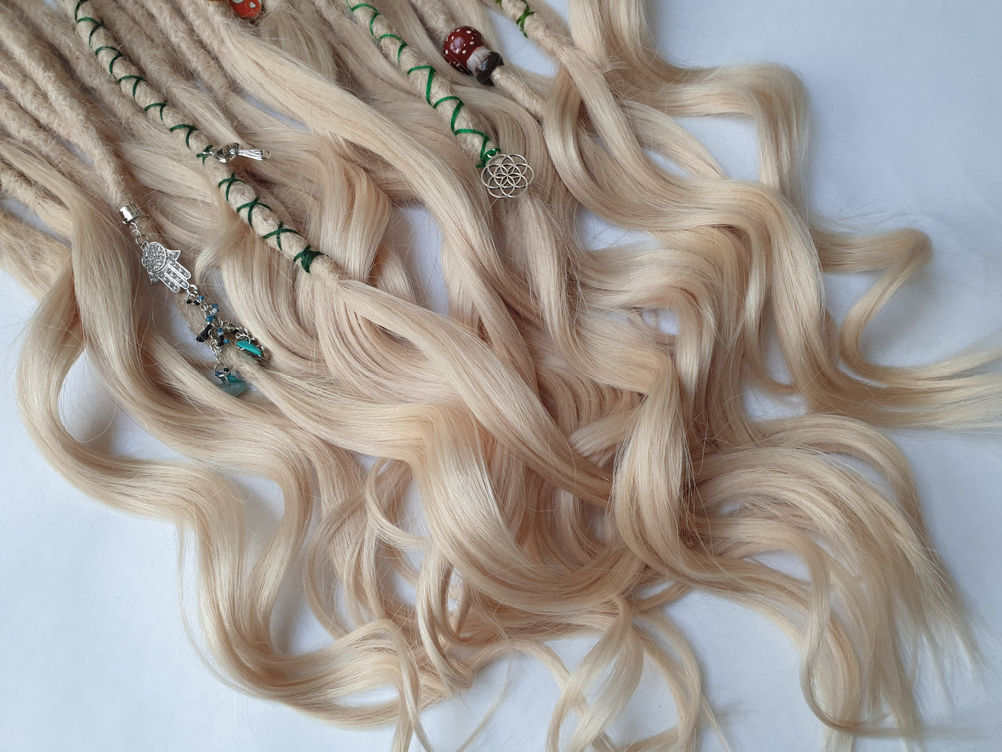 SHED RESISTANT 100% Human Hair Hybrid Locks extra volume luxe goddess ends - made to order SE Single ended dreads - Dreadlock extensions