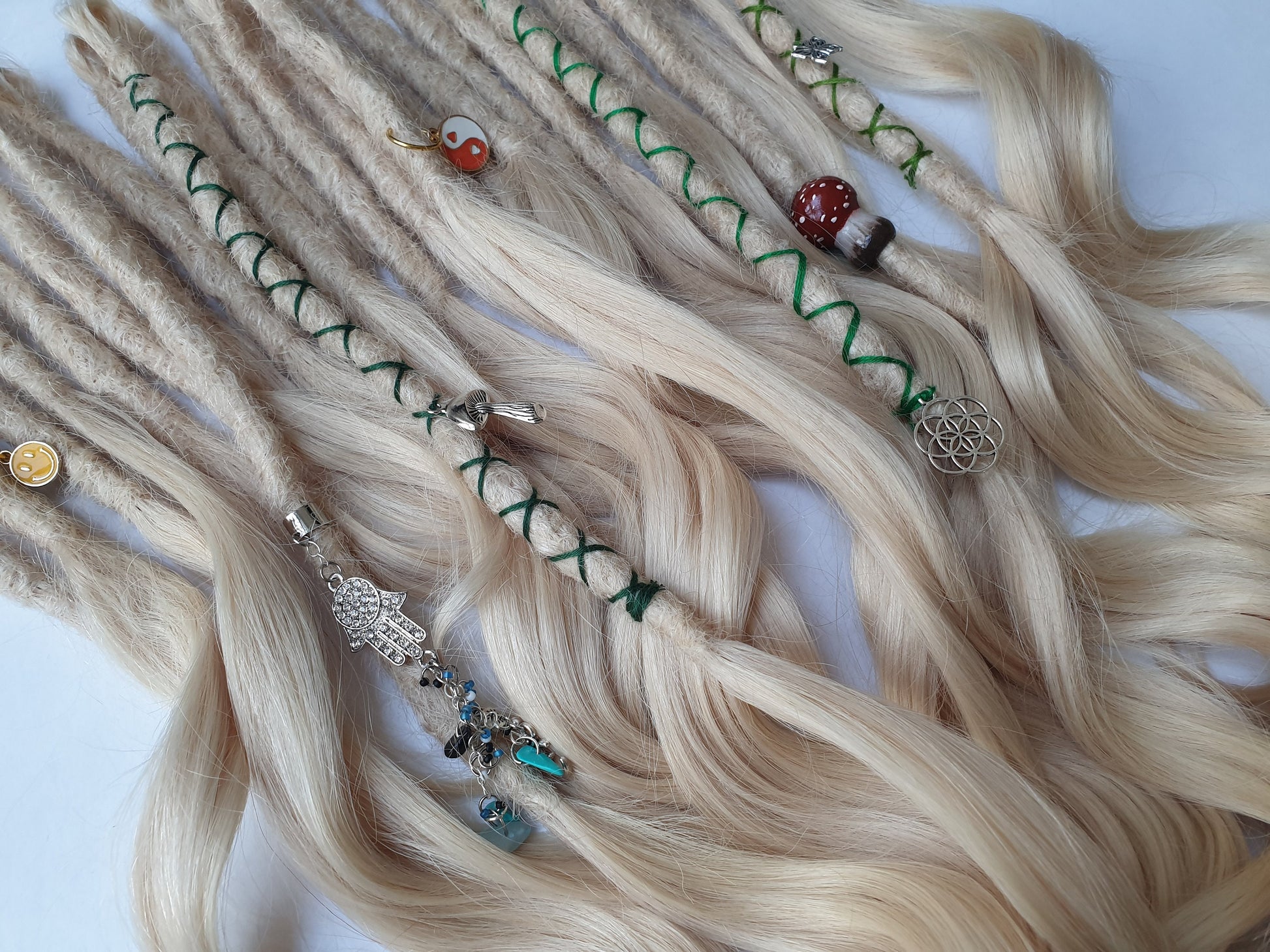 SHED RESISTANT 100% Human Hair Hybrid Locks extra volume luxe goddess ends - made to order SE Single ended dreads - Dreadlock extensions