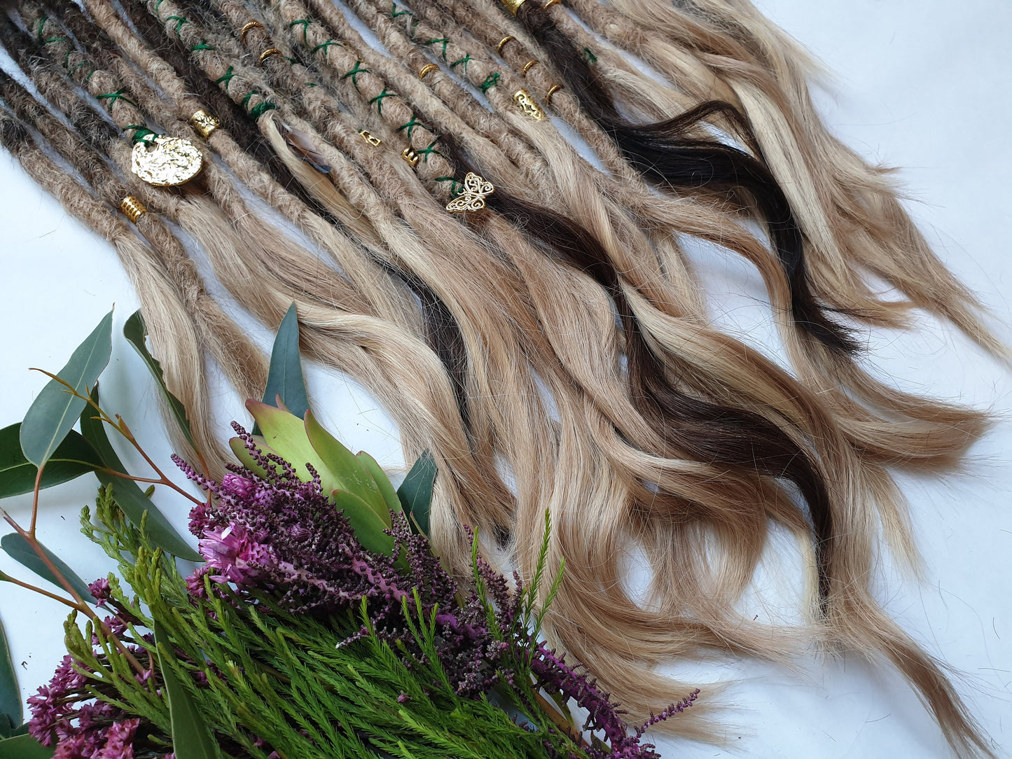 SHED RESISTANT 100% Human Hair Dread Loc Extensions w/ extra volume luxe thick full goddess ends - made to order dreadlock extensions