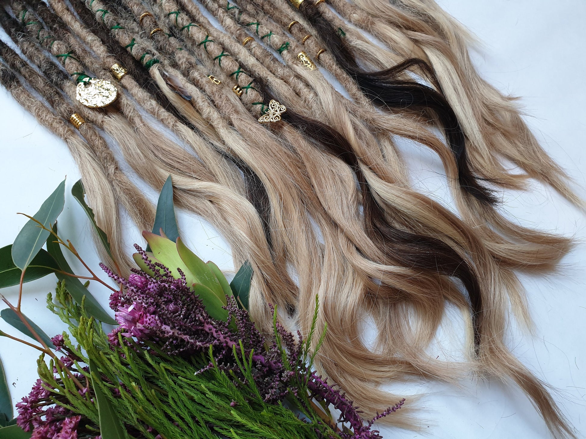 SHED RESISTANT 100% Human Hair Dread Loc Extensions w/ extra volume luxe thick full goddess ends - made to order dreadlock extensions