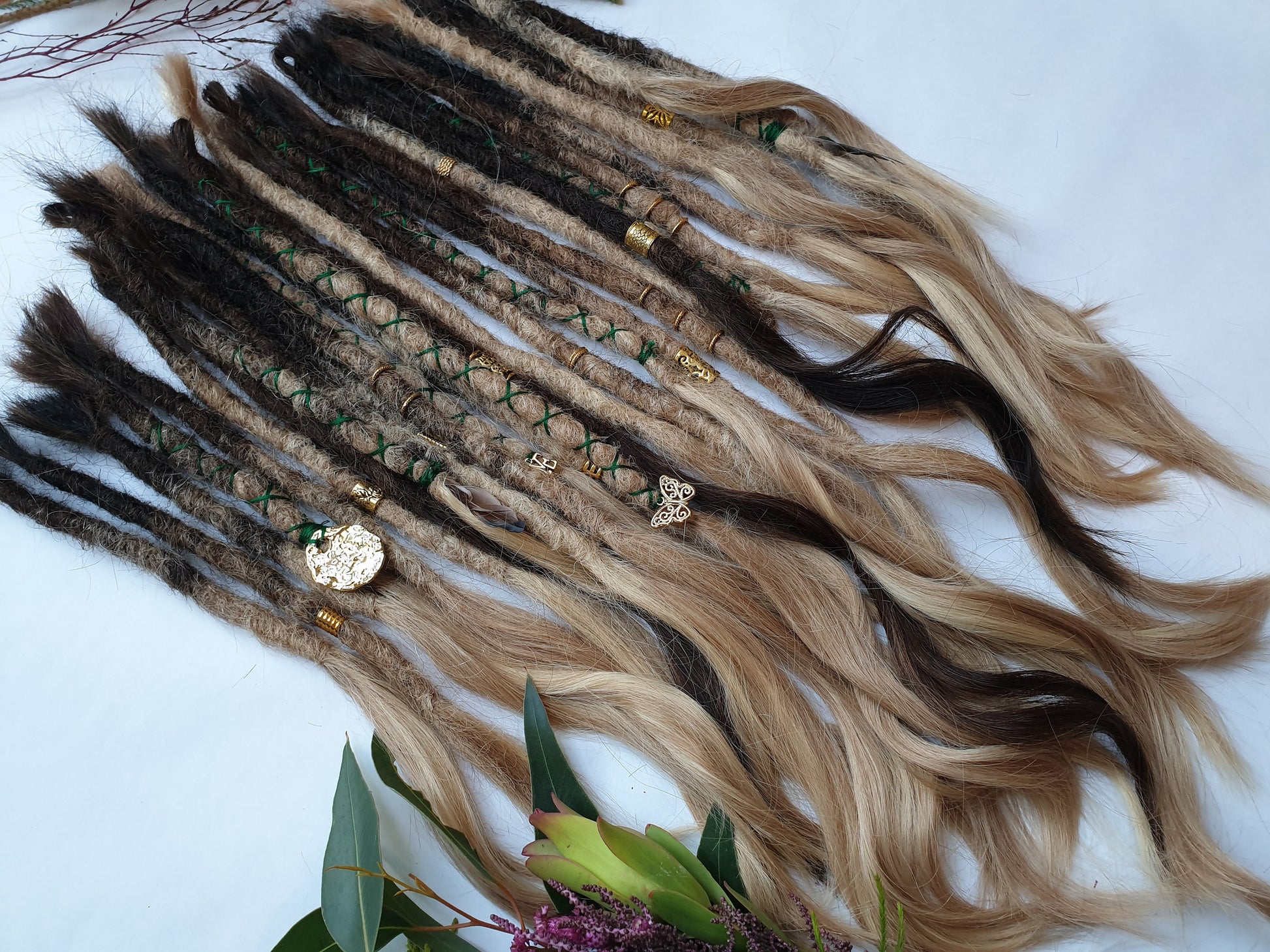 SHED RESISTANT 100% Human Hair Dread Loc Extensions w/ extra volume luxe thick full goddess ends - made to order dreadlock extensions