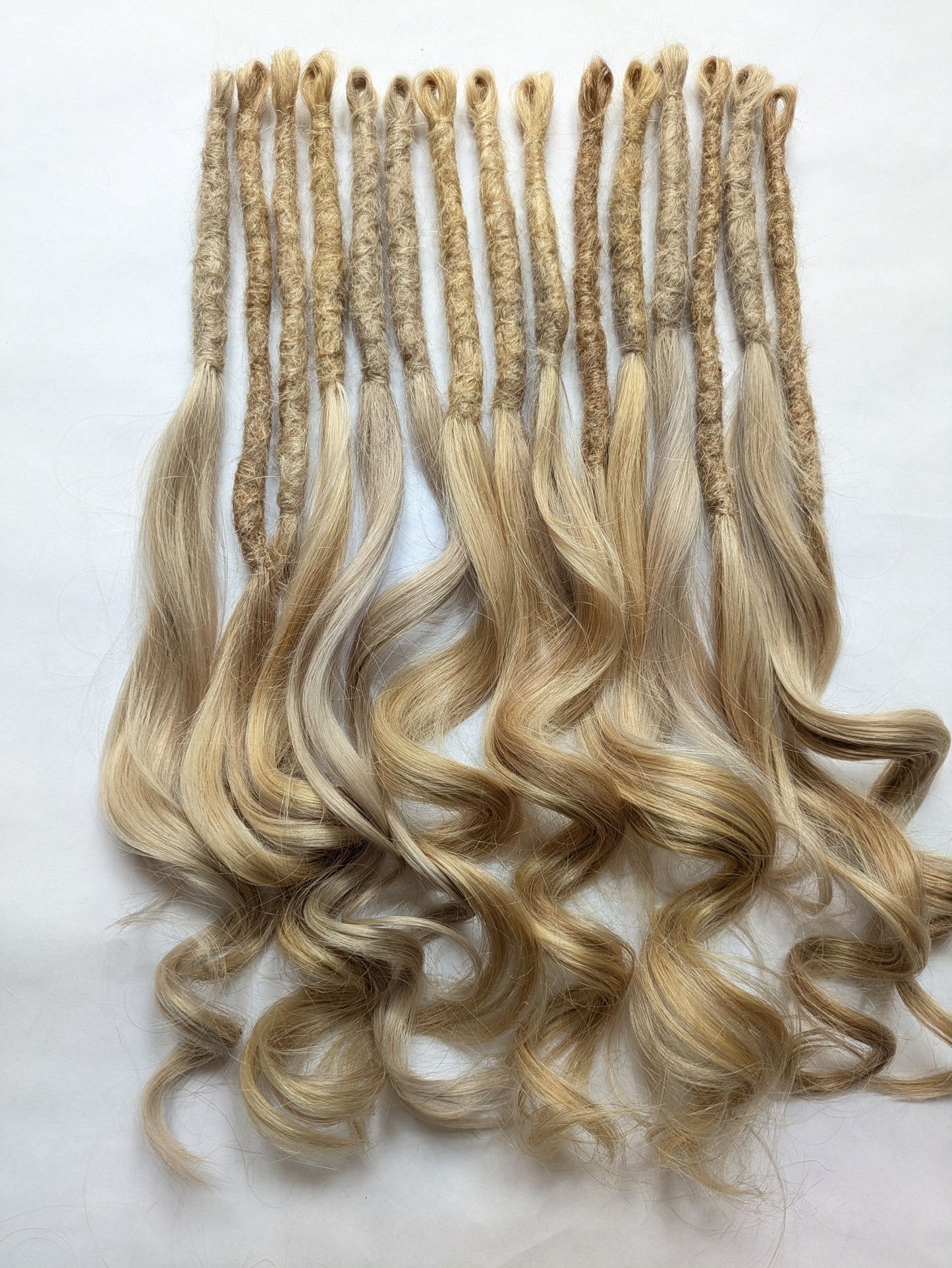 Ready to Ship! Mixed Blonde Human Hair Hybrid Locks