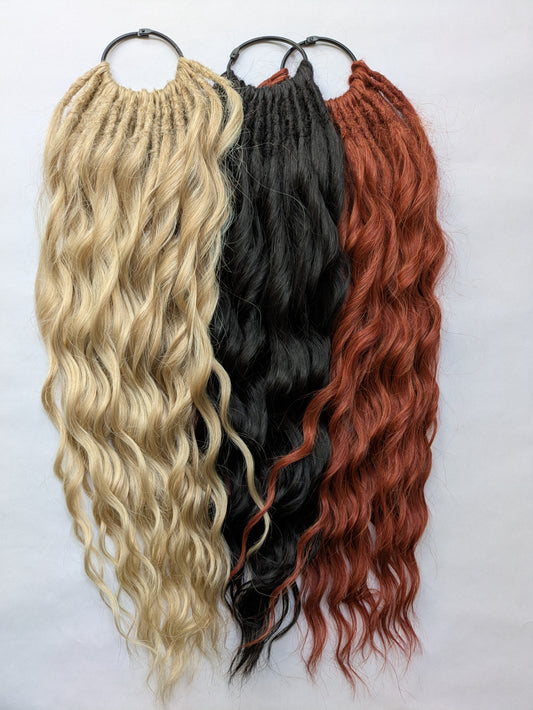 Ready to Ship! Full head of brushable Hybrid Locks (Anna Curls) in Calico Copper