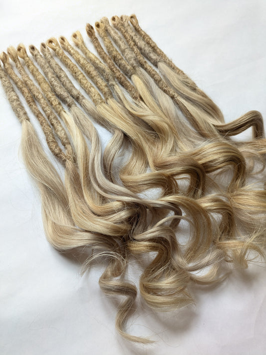 Ready to Ship! Mixed Blonde Human Hair Hybrid Locks
