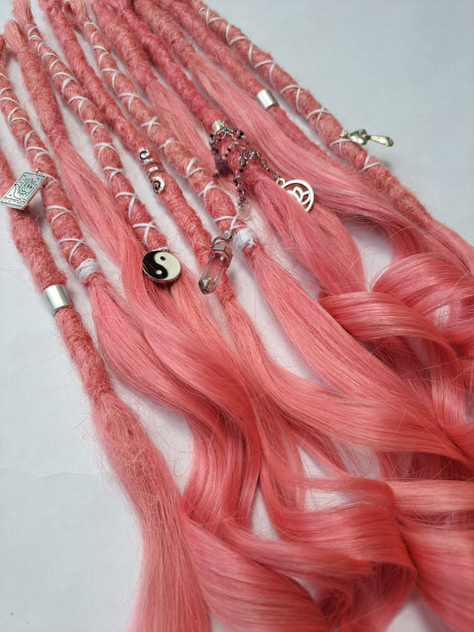 Pink Human Hair Hybrid Locks