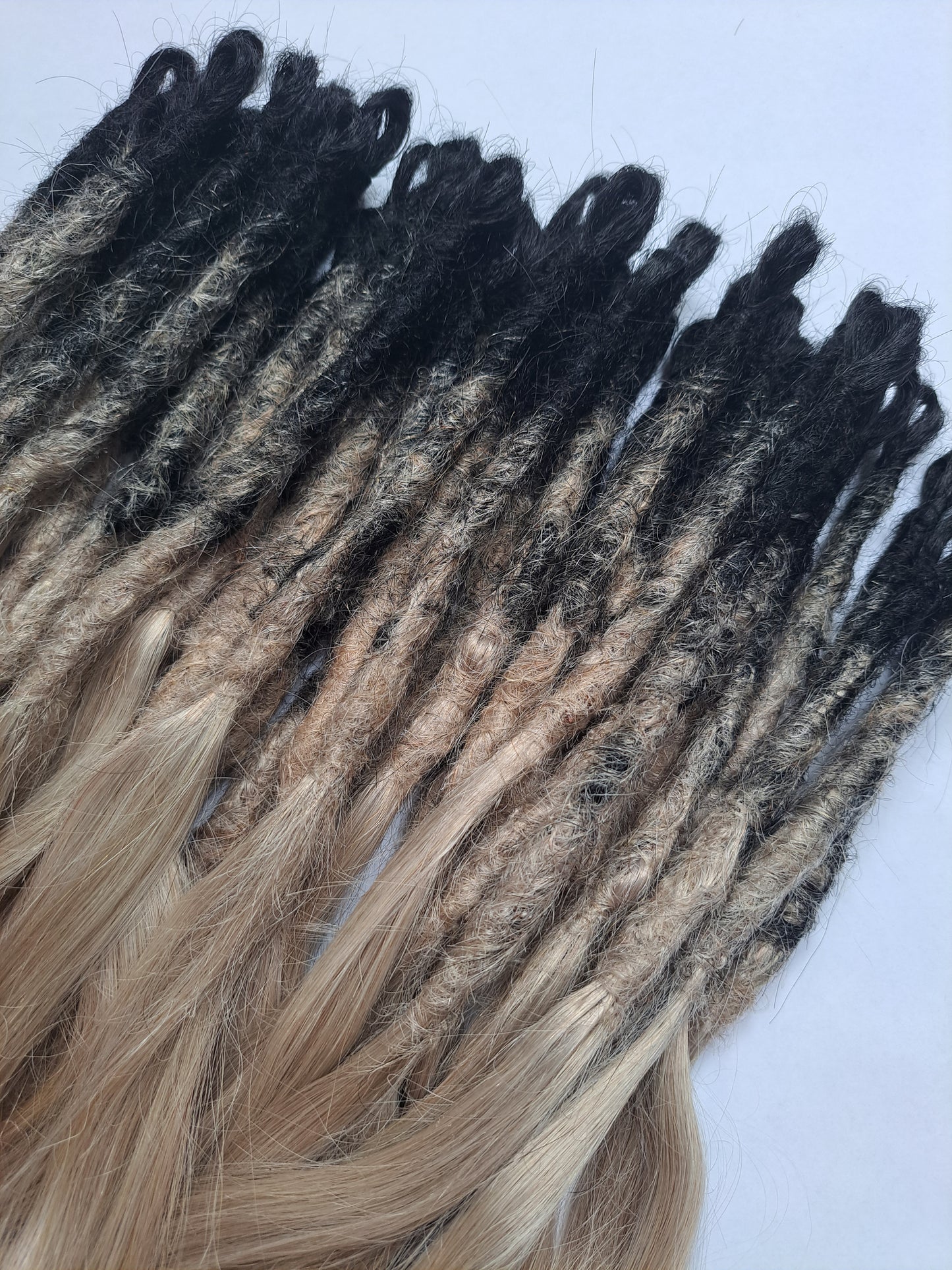 Ombre SHED RESISTANT 100% Human Hair Dread  Loc Extensions w/ extra volume luxe thick full goddess ends - made to order dreadlock extensions (Copy)