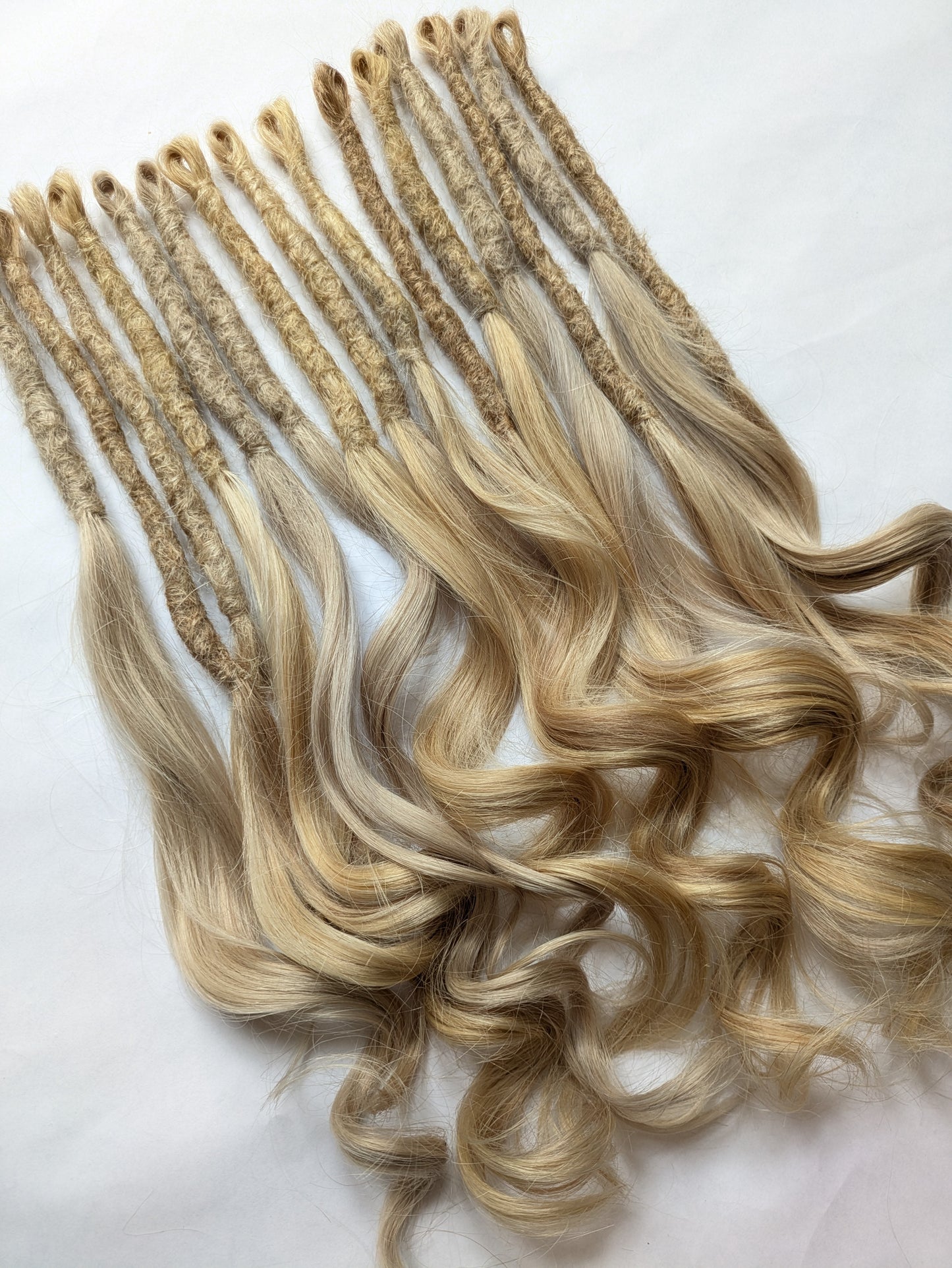 Ready to Ship! Mixed Blonde Human Hair Hybrid Locks