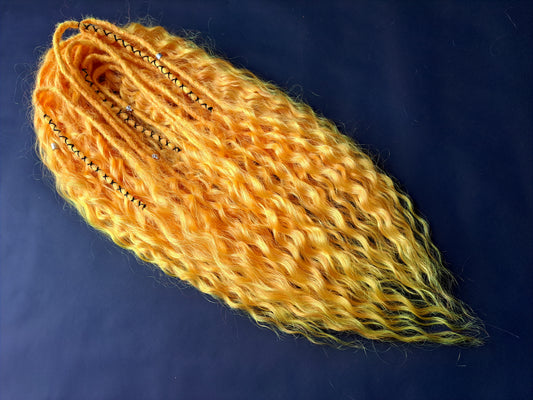 READY TO SHIP! Apricot Yellow Hybrid Locks - Full head of 45 x DE