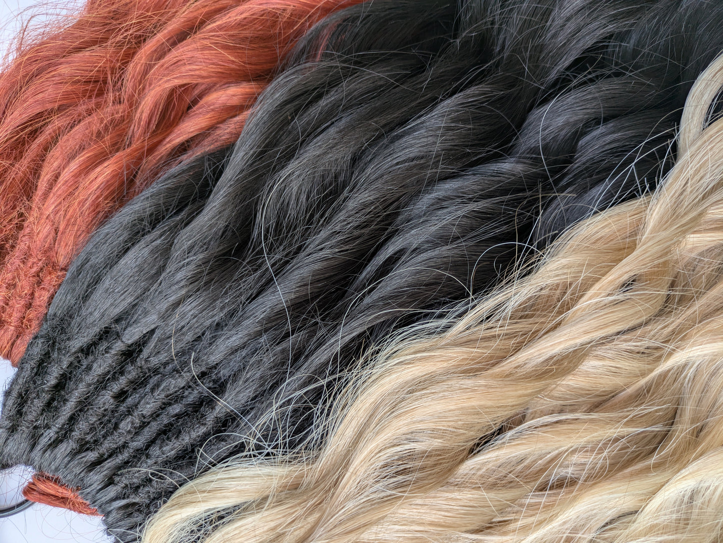Ready to Ship! Full head of brushable Hybrid Locks (Anna Curls) in Calico Copper