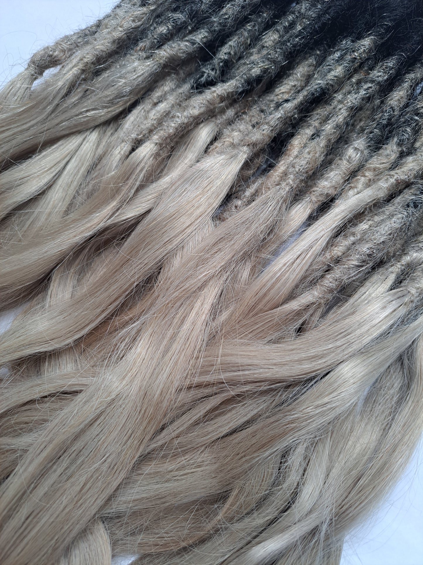 Ombre SHED RESISTANT 100% Human Hair Dread  Loc Extensions w/ extra volume luxe thick full goddess ends - made to order dreadlock extensions (Copy)