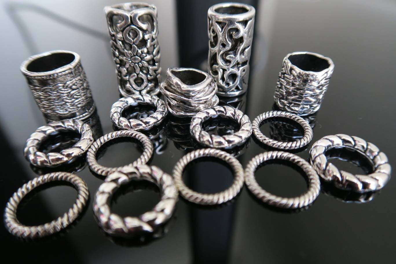 Dreadlock Bead Set - Silver Colour