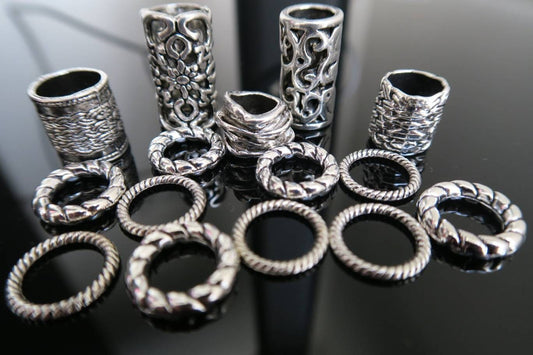 Dreadlock Bead Set - Silver Colour