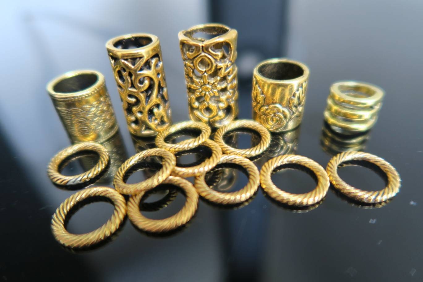 Dreadlock Bead Set - Gold Colour