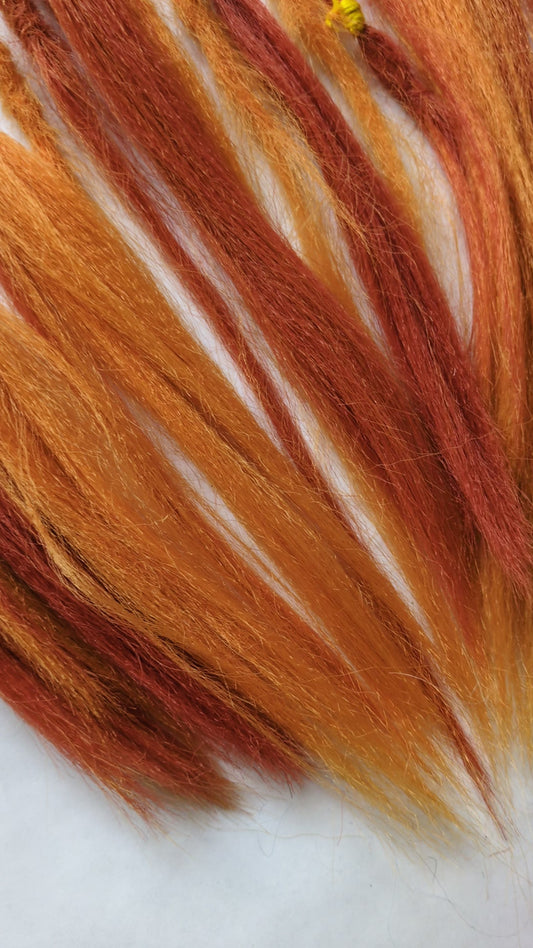 READY TO SHIP Accent set of firey orange dreadlocks and braids