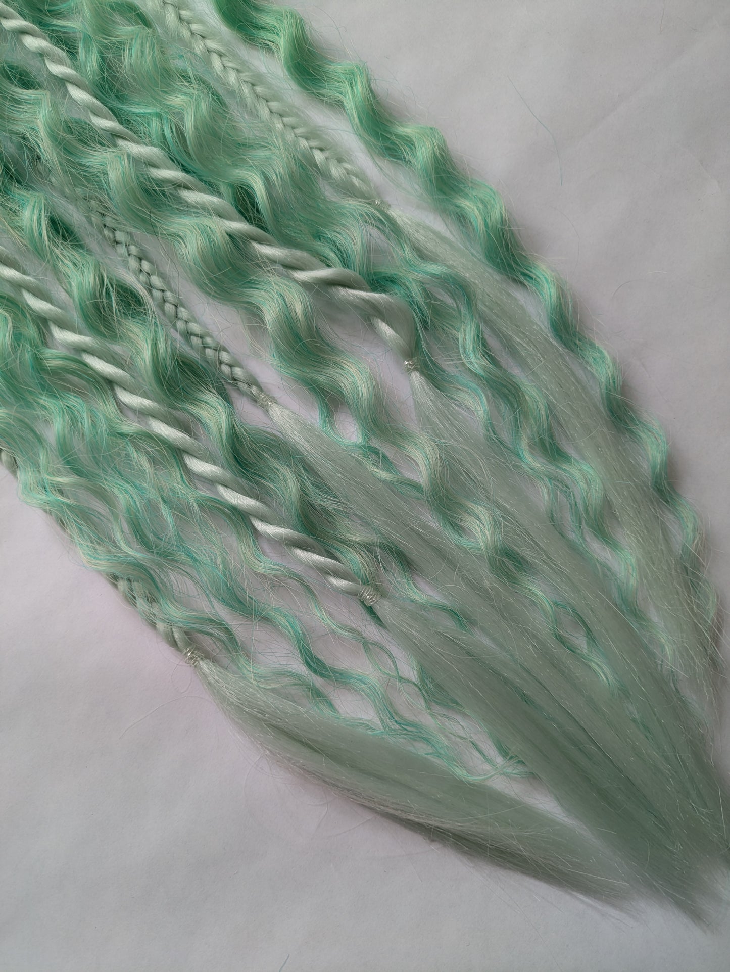 READY TO SHIP Accent set of dreamy pastel mint green dreadlocks and hybrid locks