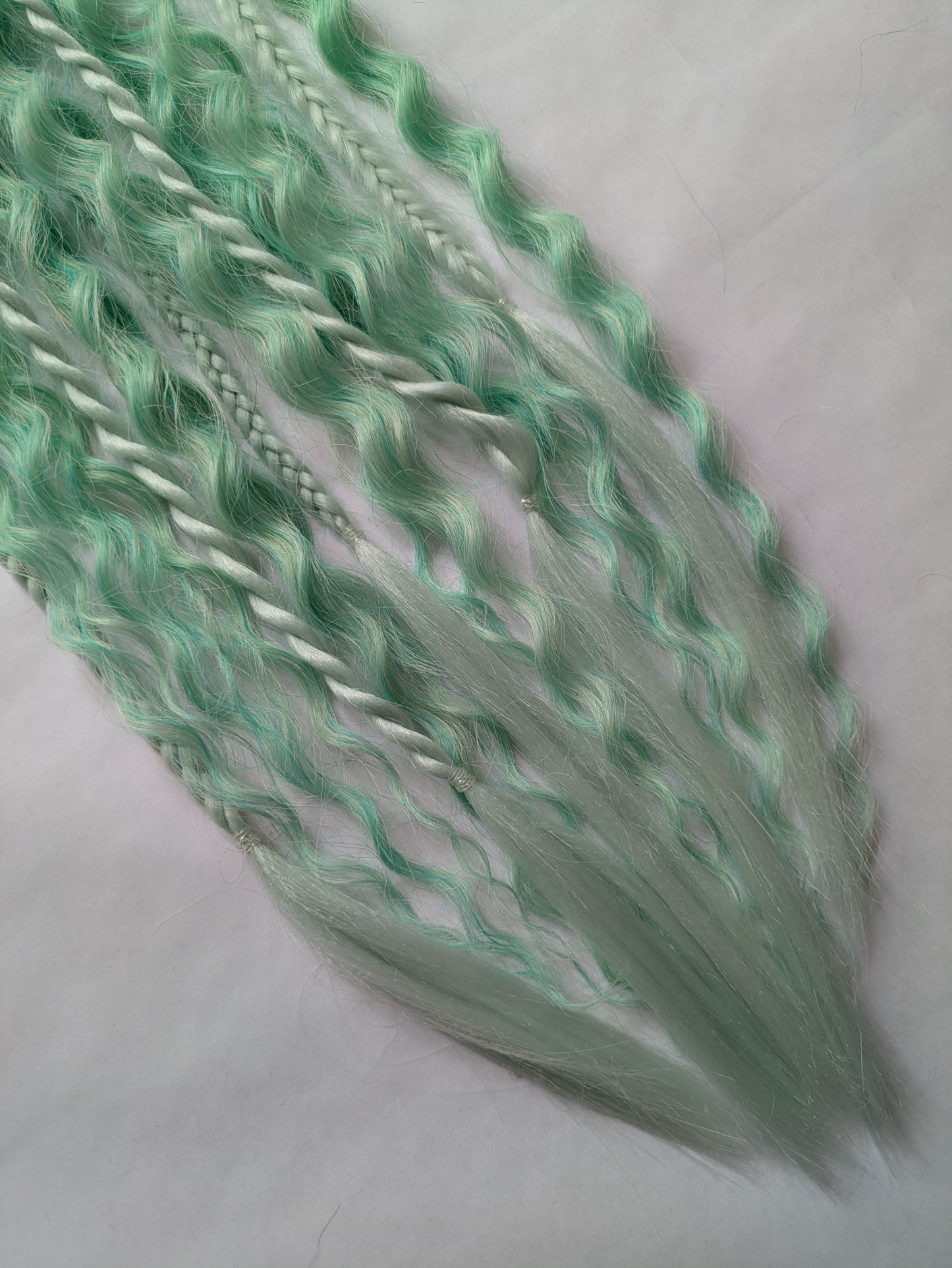 READY TO SHIP Accent set of dreamy pastel mint green dreadlocks and hybrid locks