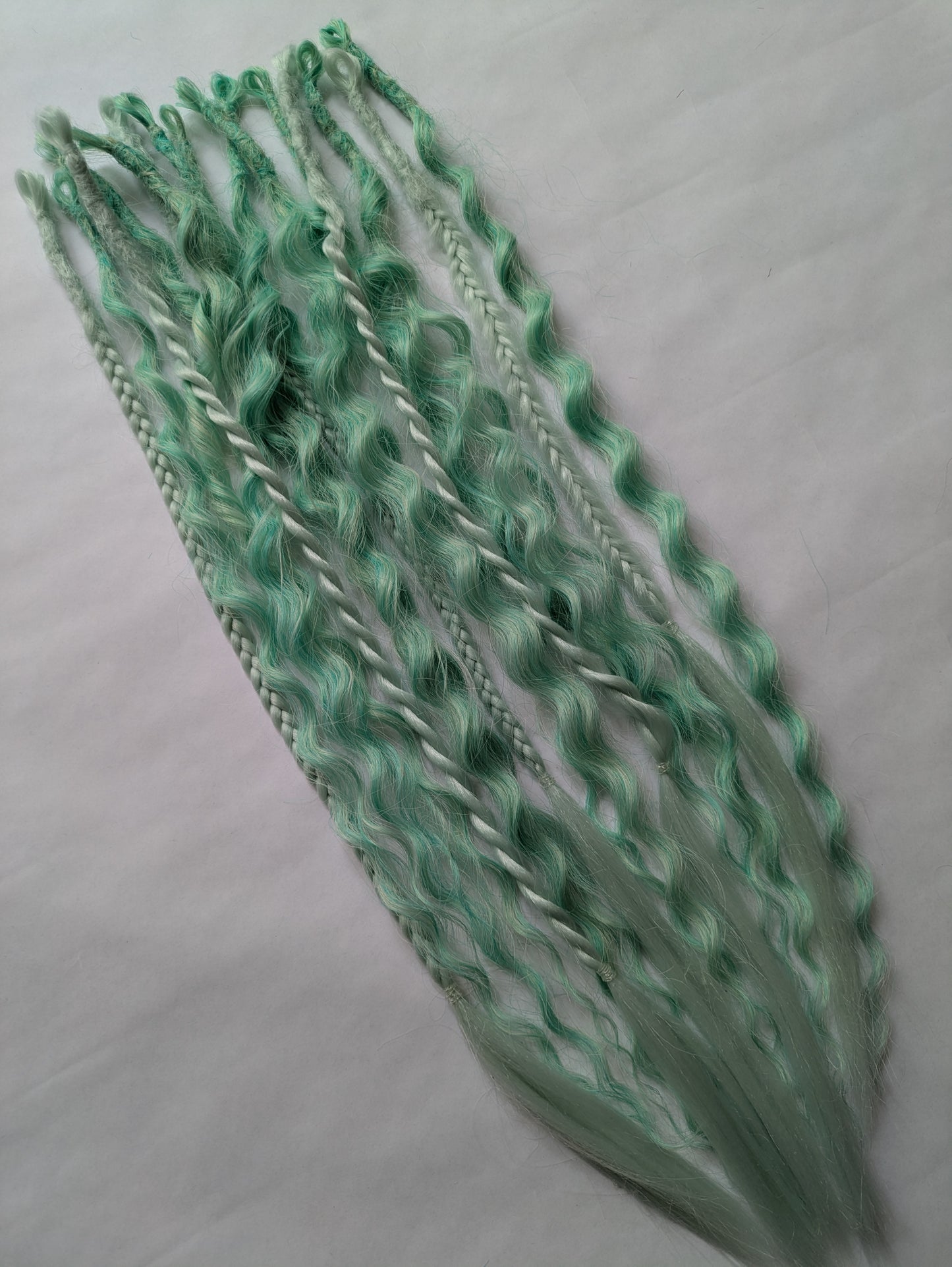 READY TO SHIP Accent set of dreamy pastel mint green dreadlocks and hybrid locks