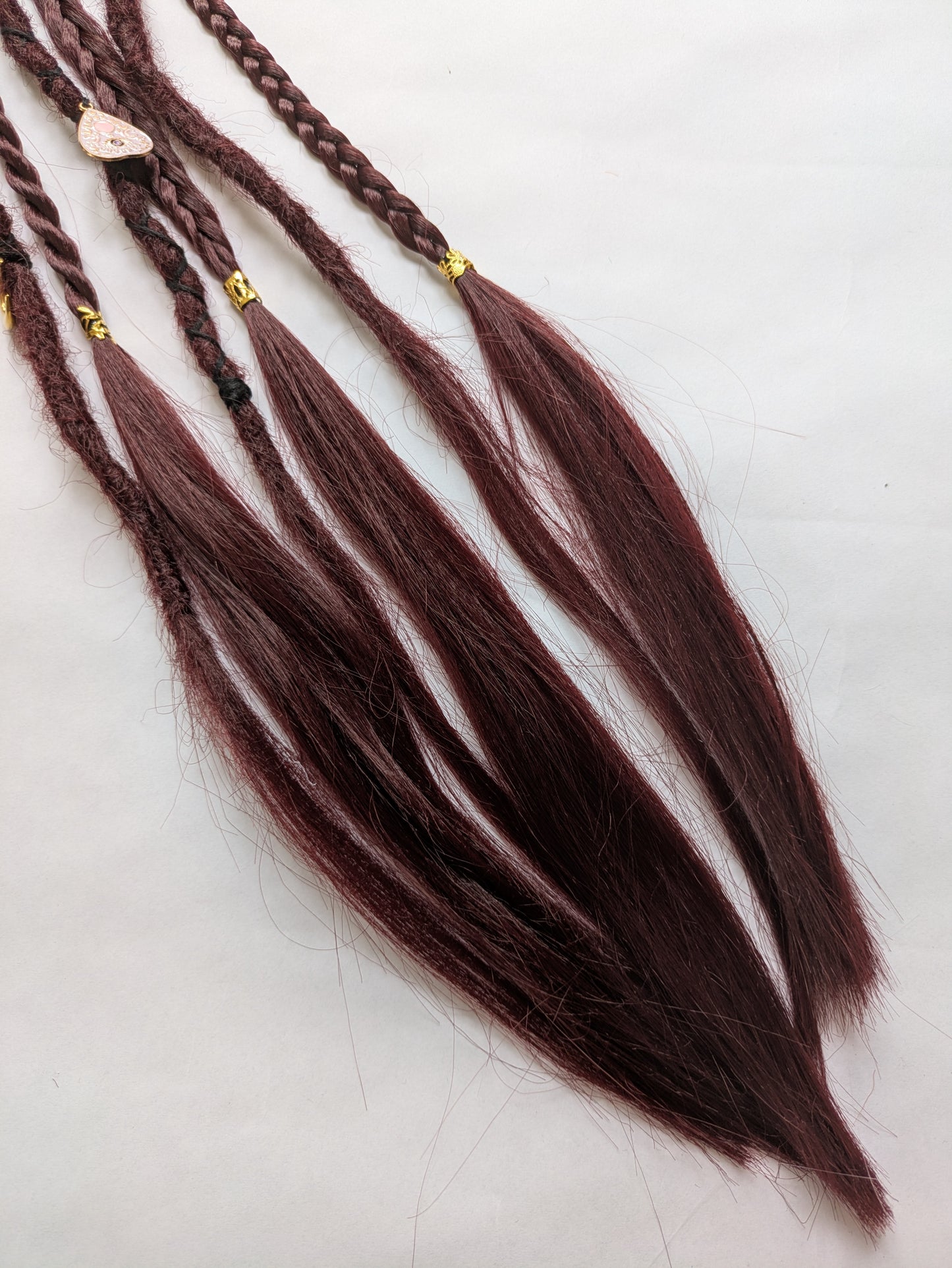 READY TO SHIP Accent set of burgundy dreadlocks and braids