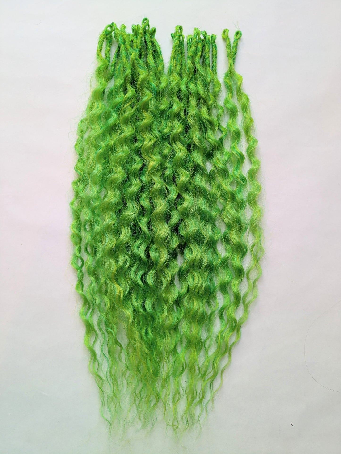 READY TO SHIP Bright Colourful Hybrid Locks - Curly Dreads / Wavy Locs / Ariel Curls