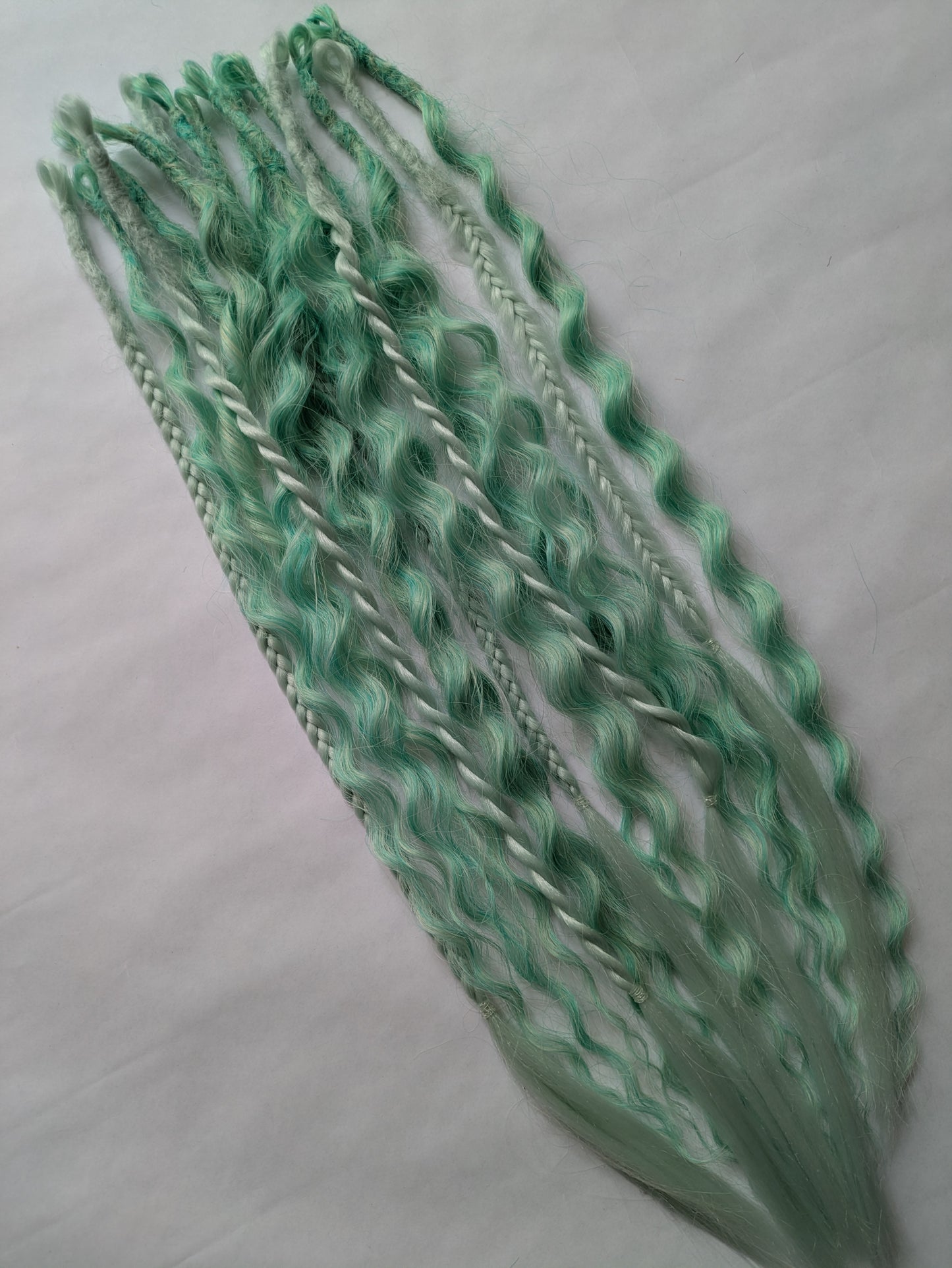 READY TO SHIP Accent set of dreamy pastel mint green dreadlocks and hybrid locks