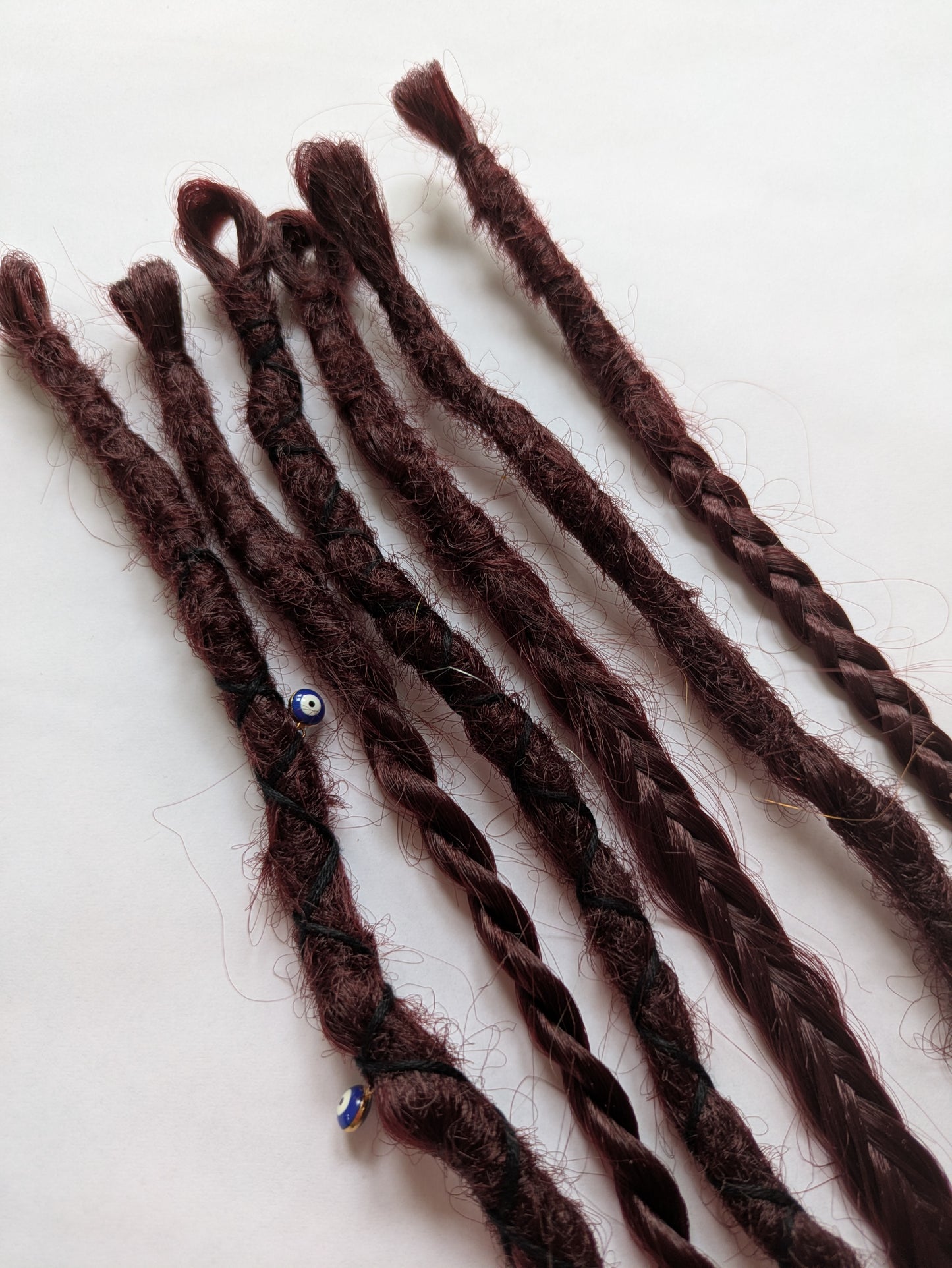 READY TO SHIP Accent set of burgundy dreadlocks and braids