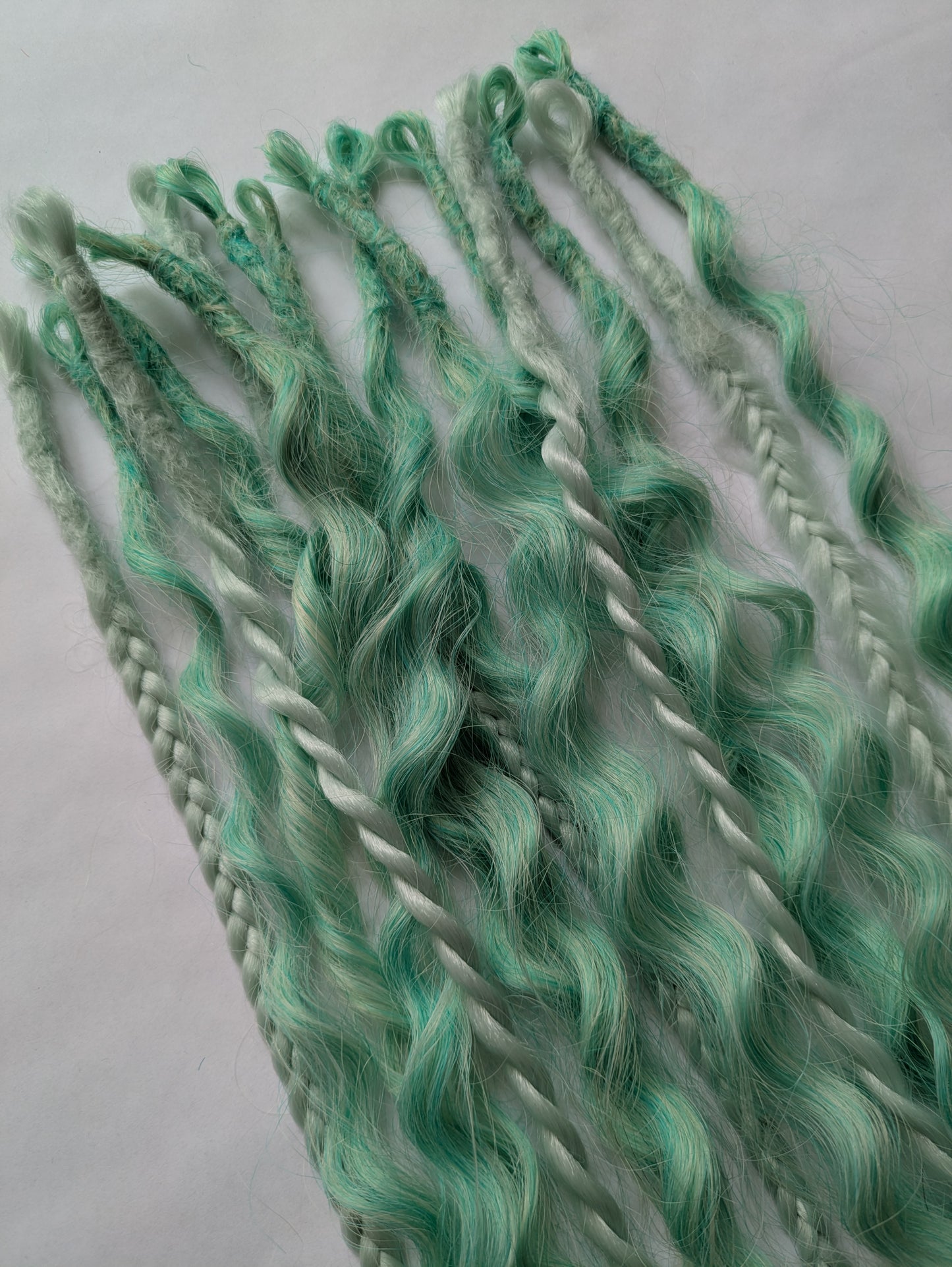 READY TO SHIP Accent set of dreamy pastel mint green dreadlocks and hybrid locks