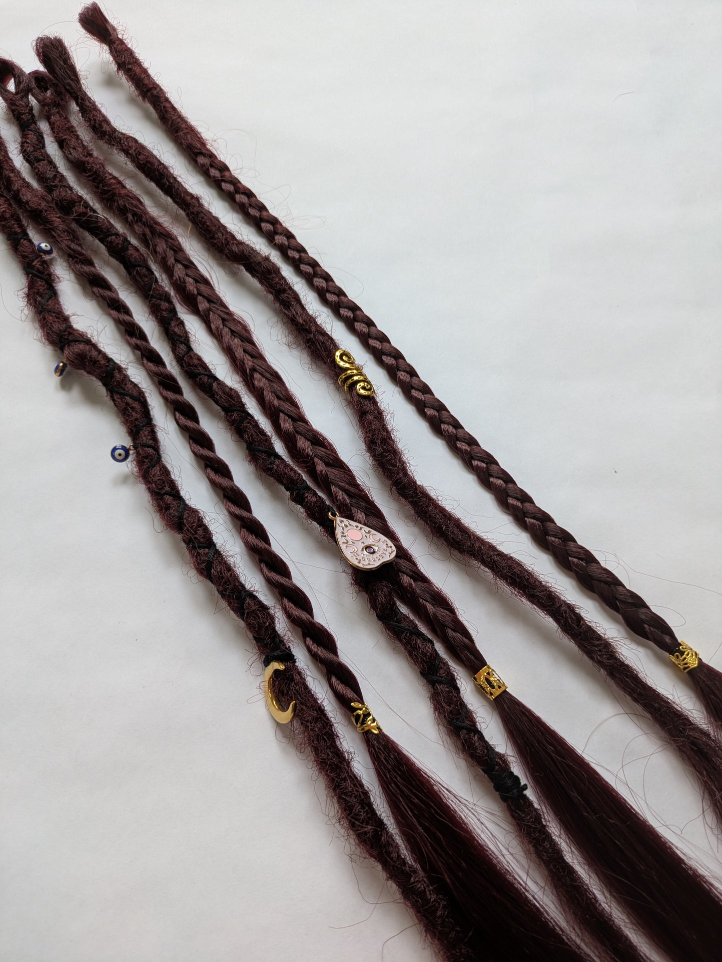 READY TO SHIP Accent set of burgundy dreadlocks and braids