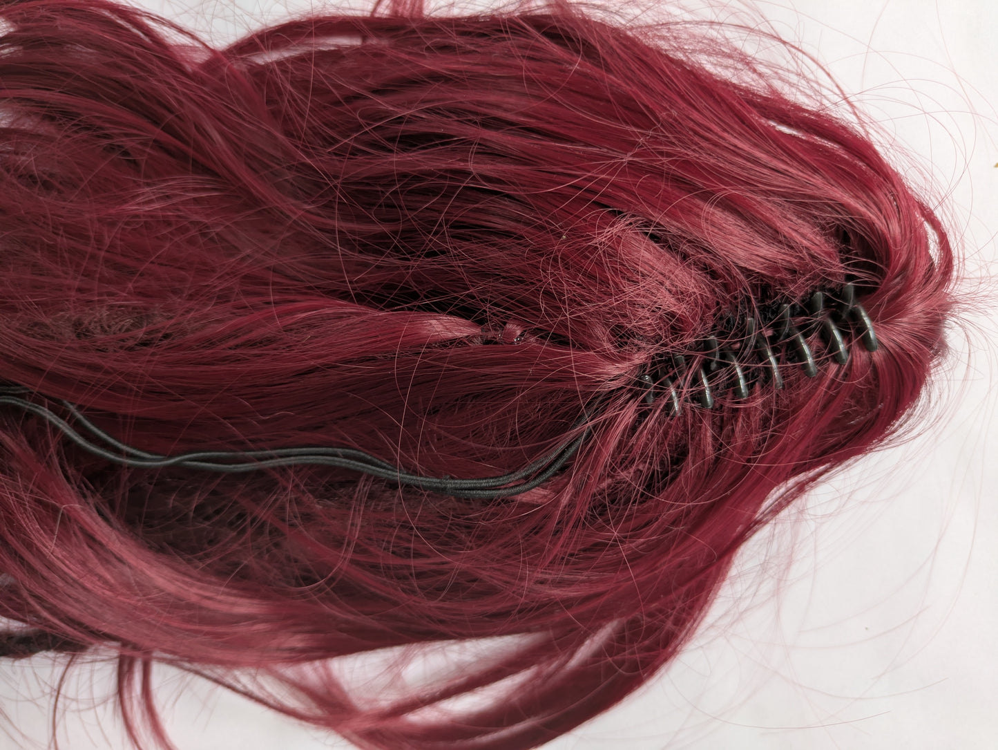 READY TO SHIP Burgundy Claw Clip Dreadlock Ponytail
