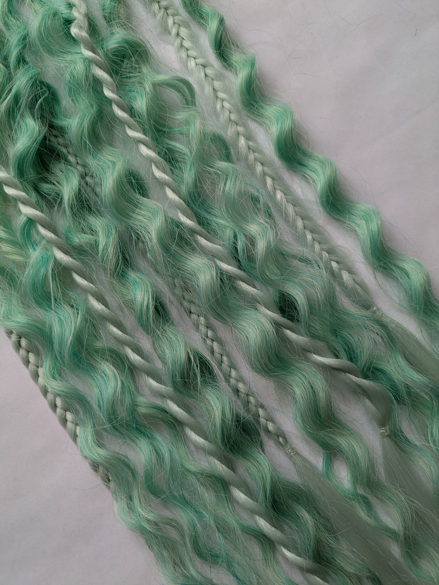 READY TO SHIP Accent set of dreamy pastel mint green dreadlocks and hybrid locks