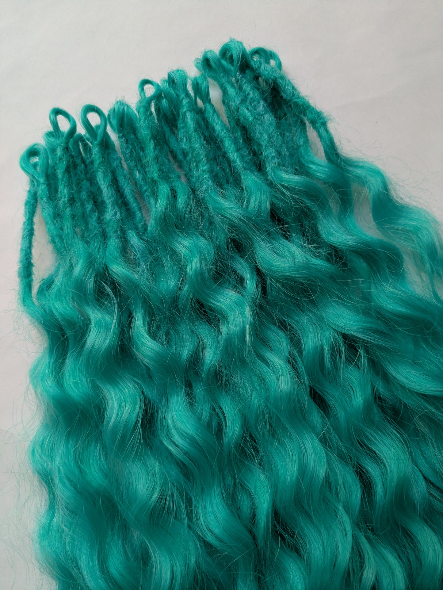 READY TO SHIP Bright Colourful Hybrid Locks - Curly Dreads / Wavy Locs / Ariel Curls