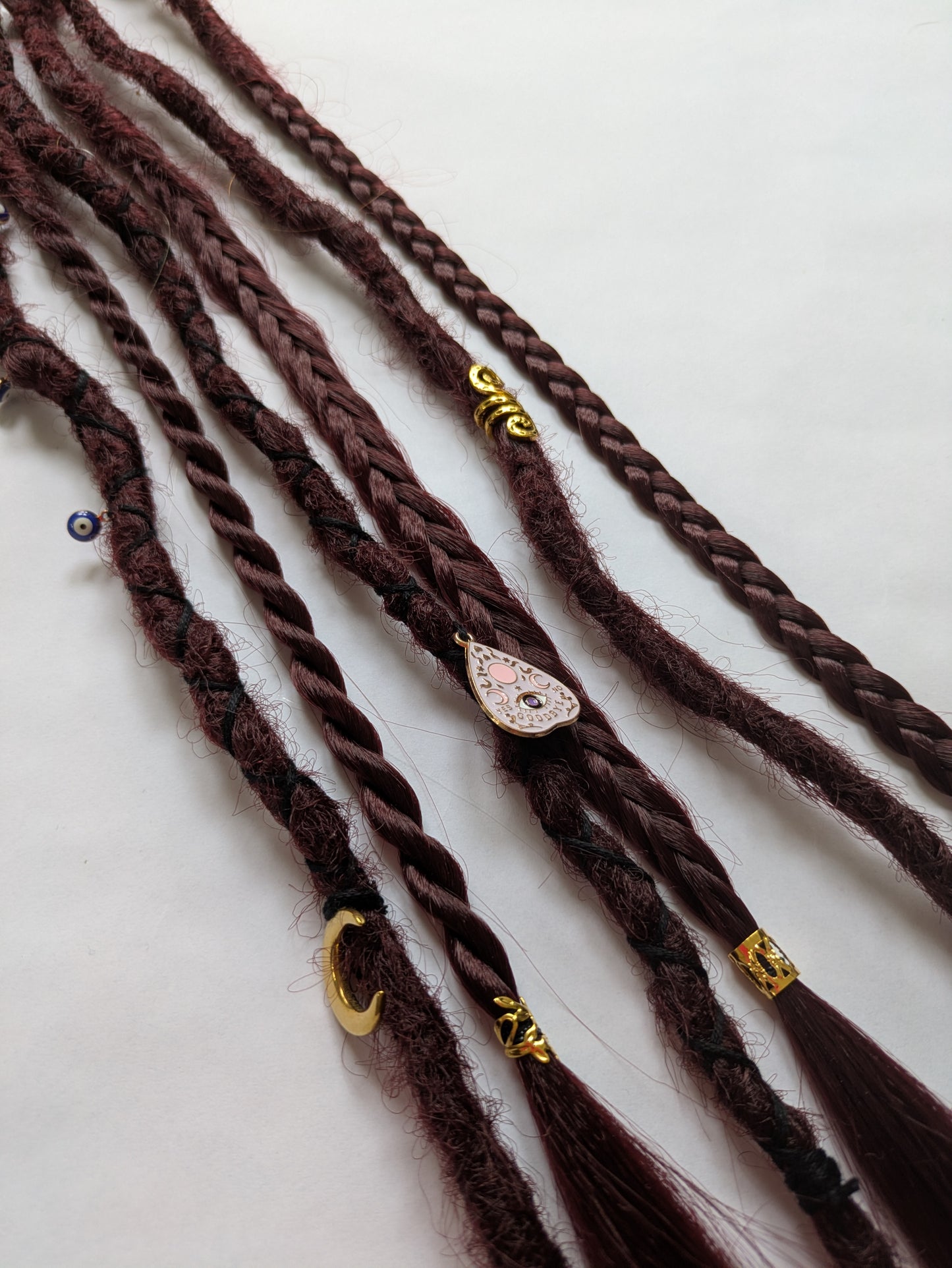 READY TO SHIP Accent set of burgundy dreadlocks and braids